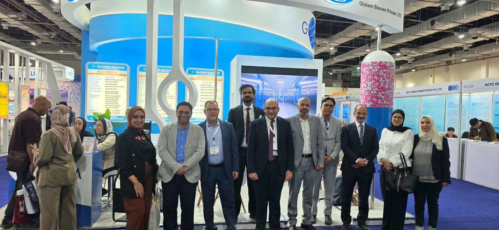 AFT Chemicals team at the Glukem Biocare booth during Pharmaconex